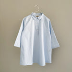 A light summer pj dress in sky blue, from Lalaby, made from organic cotton