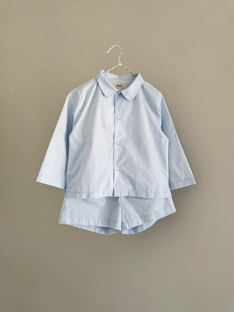 Lalaby summer pj set in a sky blue color, made from organic cotton