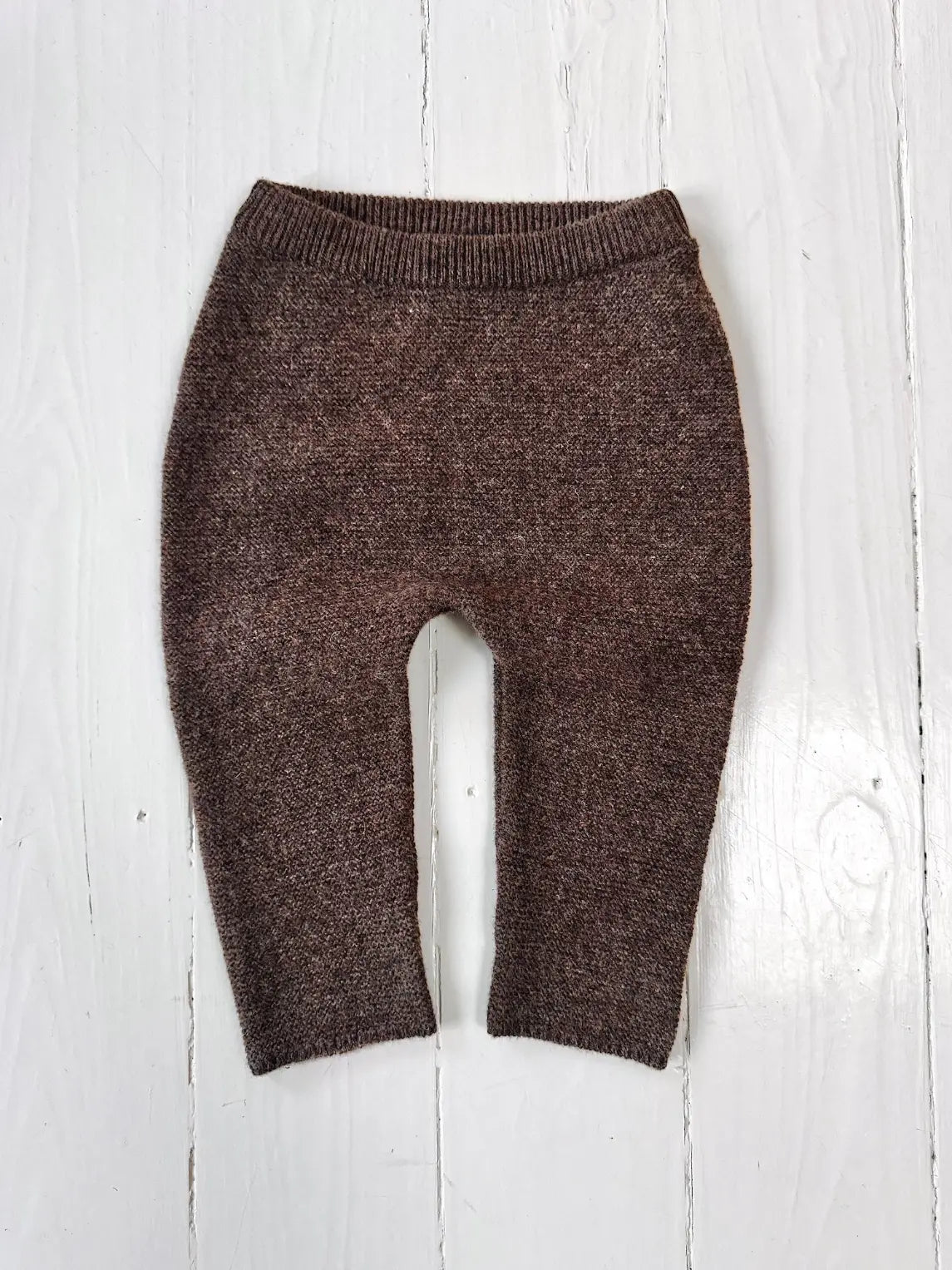 Lalaby Suri pants for babies in chocolate brown merino wool
