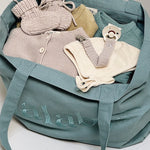 Lalaby Toto tote bag in a pool blue color, made from organic cotton, for everyday use