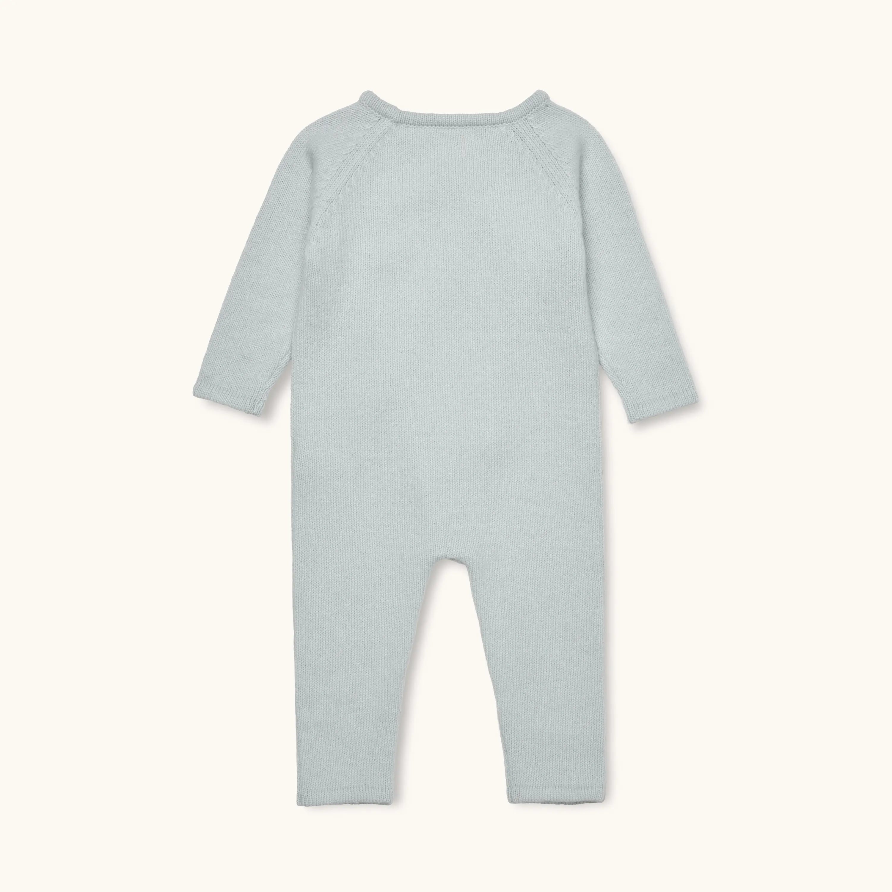 Lalaby Uma jumpsuit for babies in bluey light blue cashmere