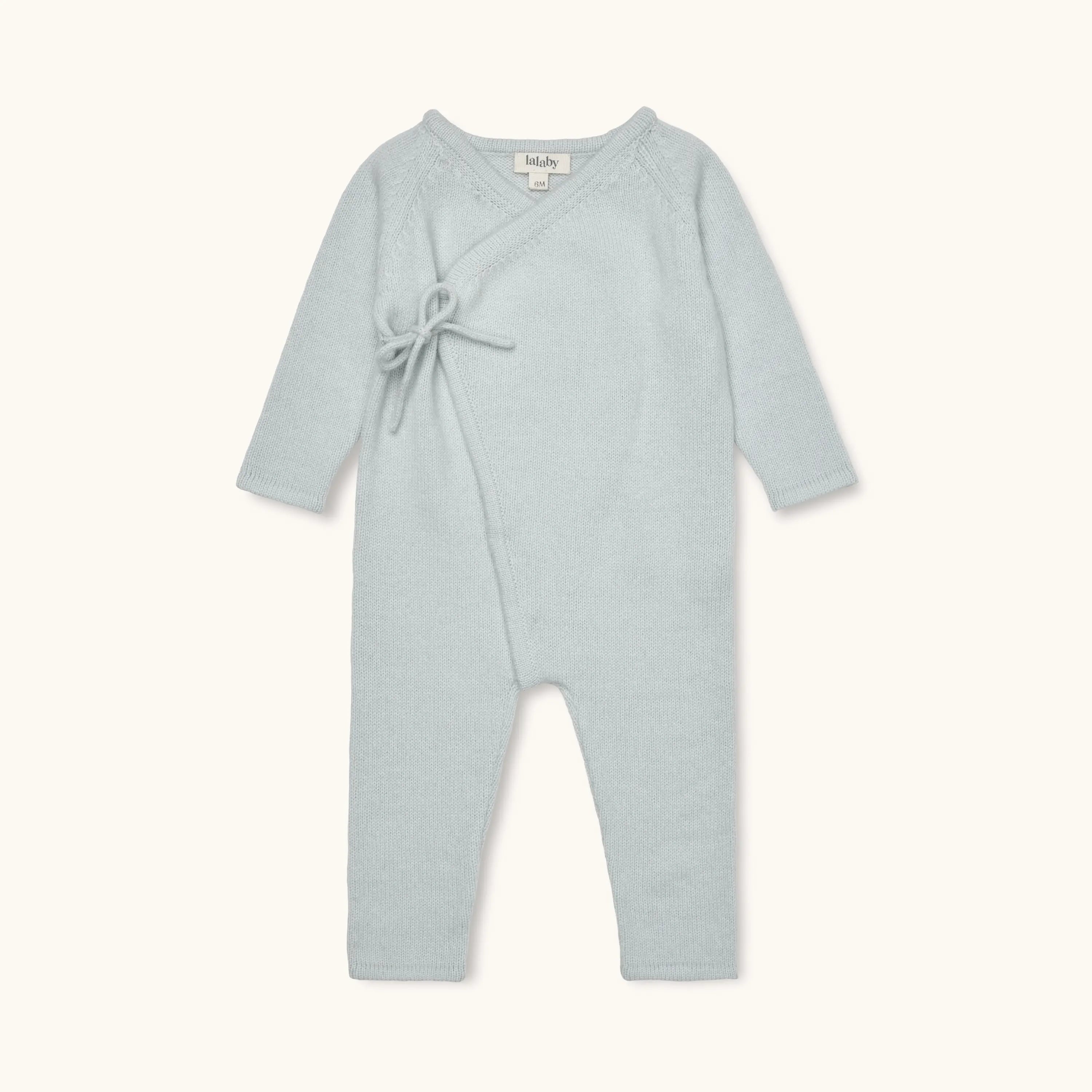 Lalaby Uma jumpsuit for babies in bluey light blue cashmere