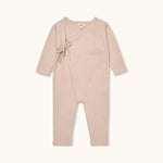 Lalaby Uma jumpsuit for babies in powder pink cashmere