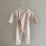 Lalaby Uma jumpsuit for babies in powder pink cashmere