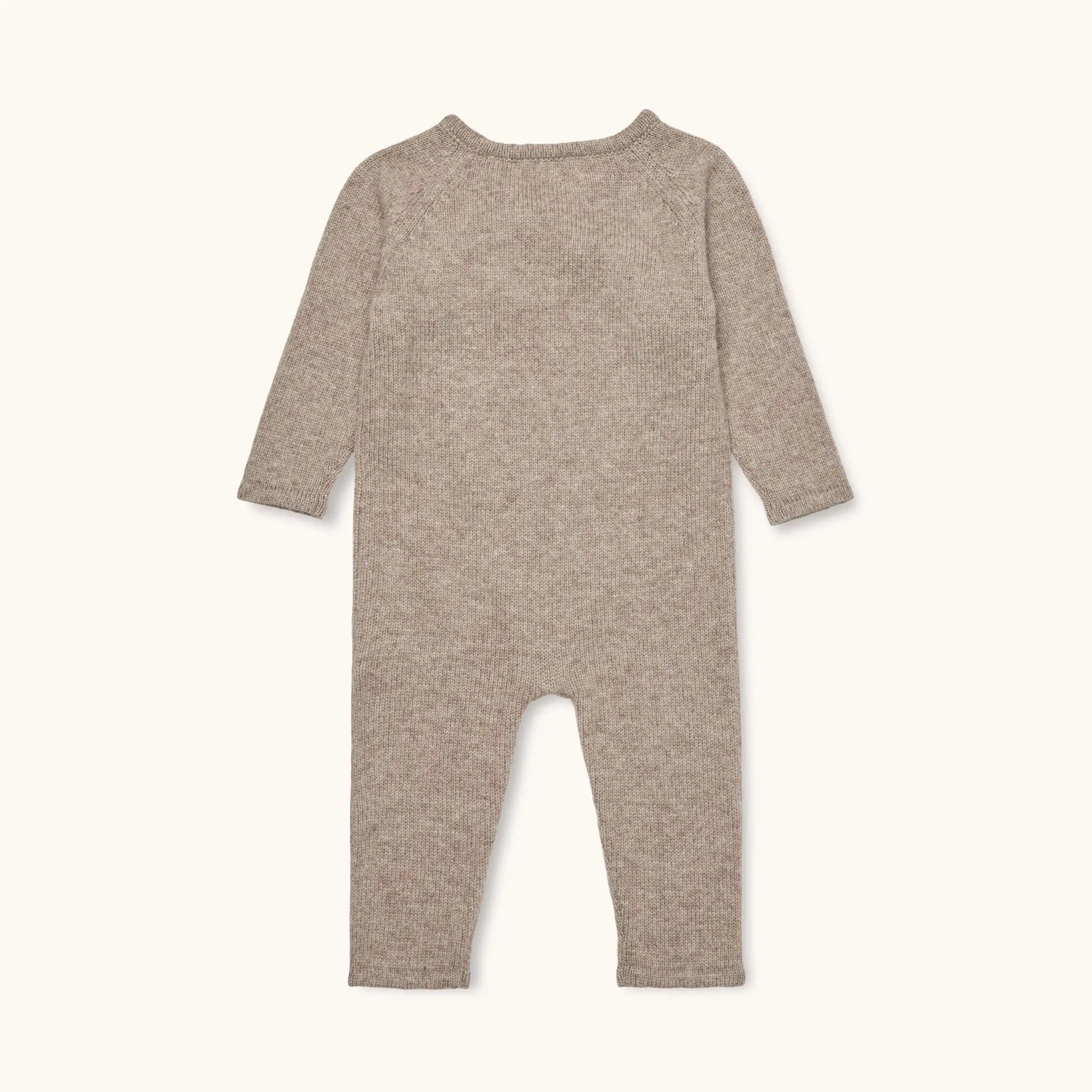 Lalaby Uma jumpsuit for babies in toast brown cashmere