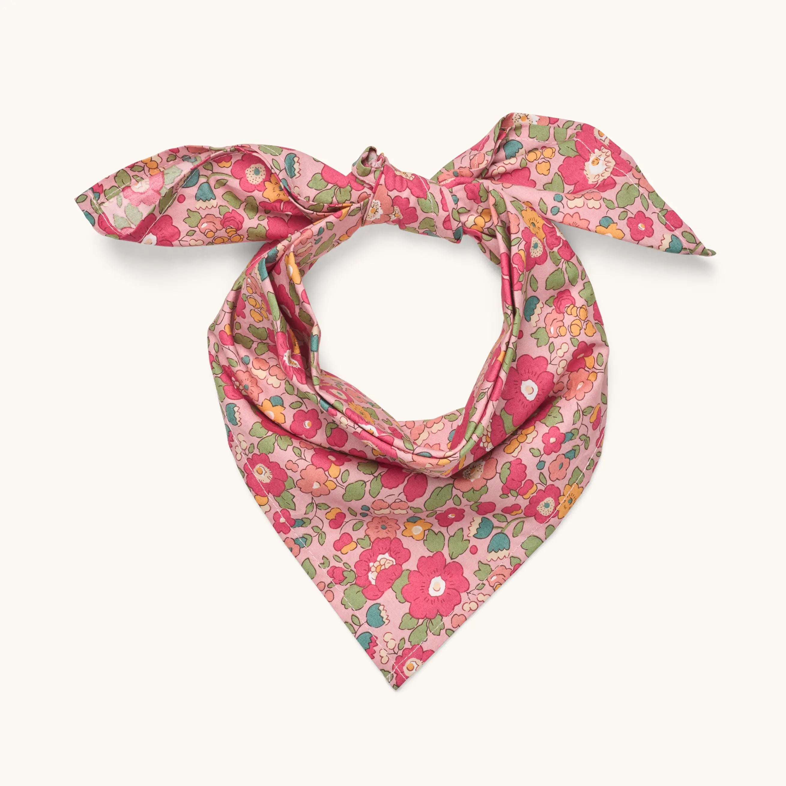Lalaby Vera scarf for kids and adults in berry betsy pink liberty organic cotton