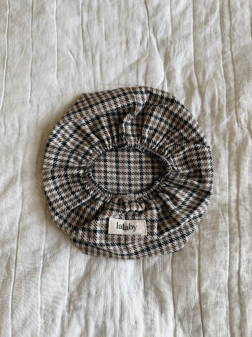 Lalaby wet wipe cover in tweedy check organic cotton