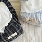 Lalaby wet wipe covers in blue check and sky blue