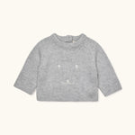 Lalaby Winnie jumper for babies in a grey baby wool, yak and cashnere blend
