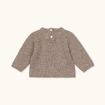 Lalaby Winnie jumper for babies in a millet brown baby wool, yak and cashmere blend 