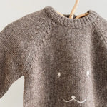 Lalaby Winnie jumper for babies in a millet brown baby wool, yak and cashmere blend 