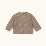 Lalaby Winnie jumper for babies in a millet brown baby wool, yak and cashmere blend 