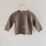 Lalaby Winnie jumper for babies in a millet brown baby wool, yak and cashmere blend 