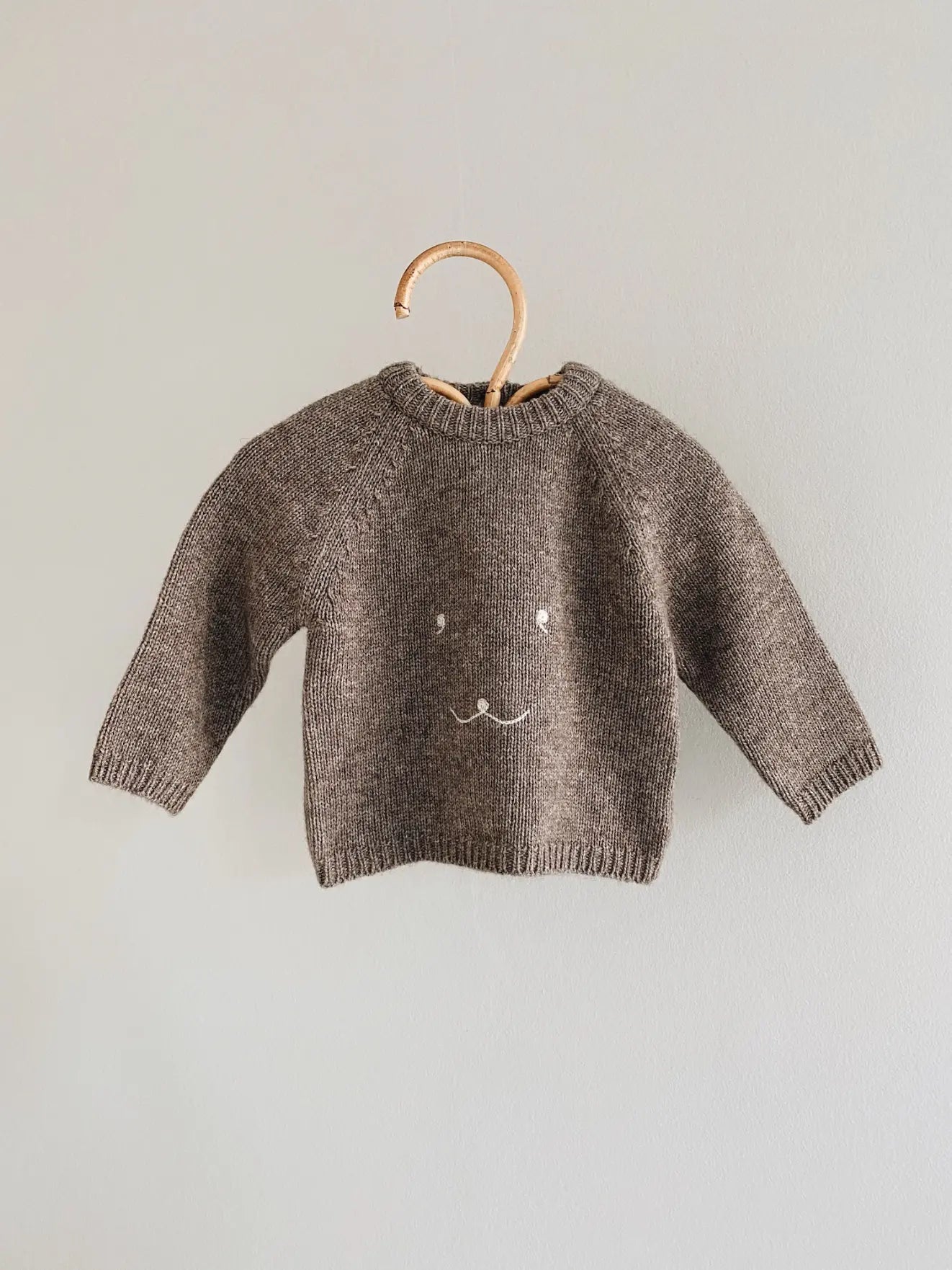 Lalaby Winnie jumper for babies in a millet brown baby wool, yak and cashmere blend 