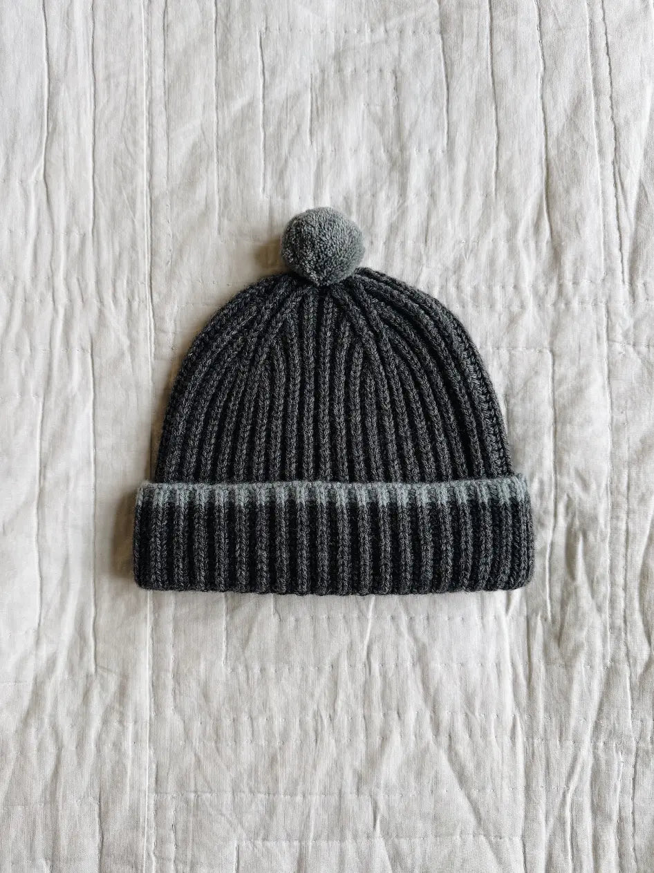Lalaby Winston hat for kids and adults in storm grey cashmere