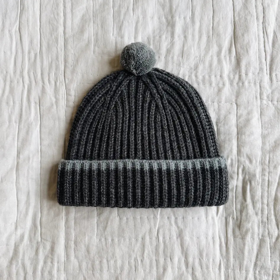 Lalaby Winston hat for kids and adults in storm grey cashmere
