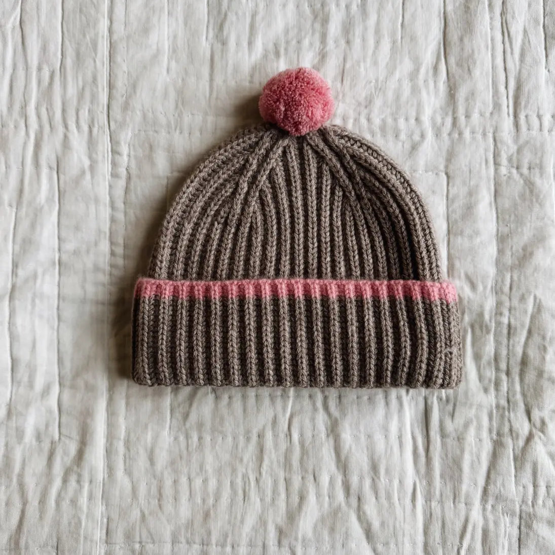 Lalaby Winston hat for kids and adult in toast brown cashmere