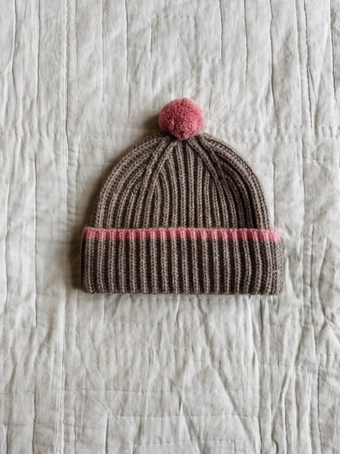Lalaby Winston hat for kids and adult in toast brown cashmere