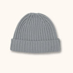 Lalaby Woody beanie for kids and adults in dove blue cashmere