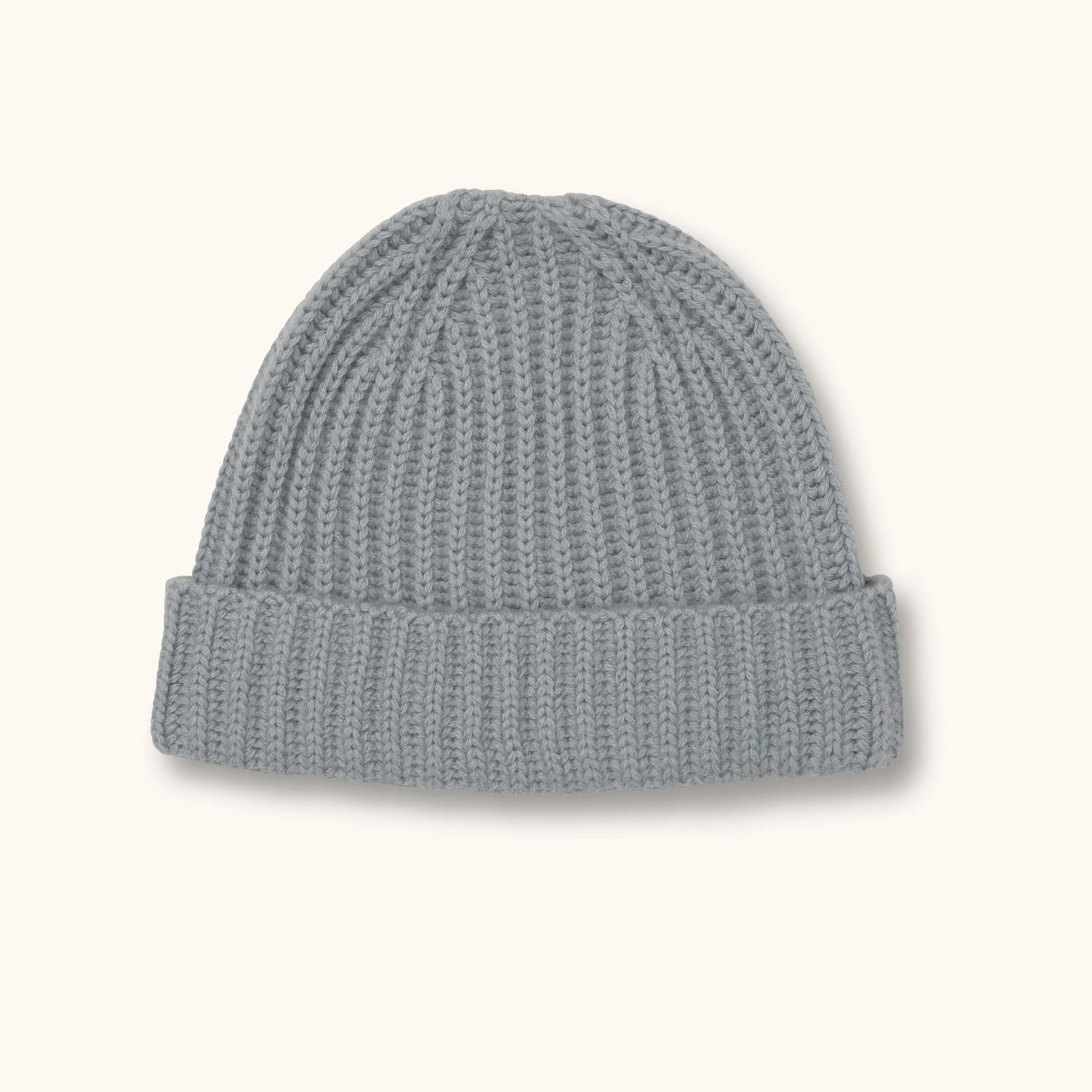 Lalaby Woody beanie for kids and adults in dove blue cashmere