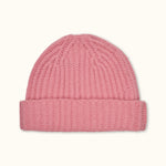 Lalaby Woody beanie for kids and adults in sorbet pink cashmere