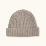 Lalaby Woody beanie for kids and adults in toast brown cashmere