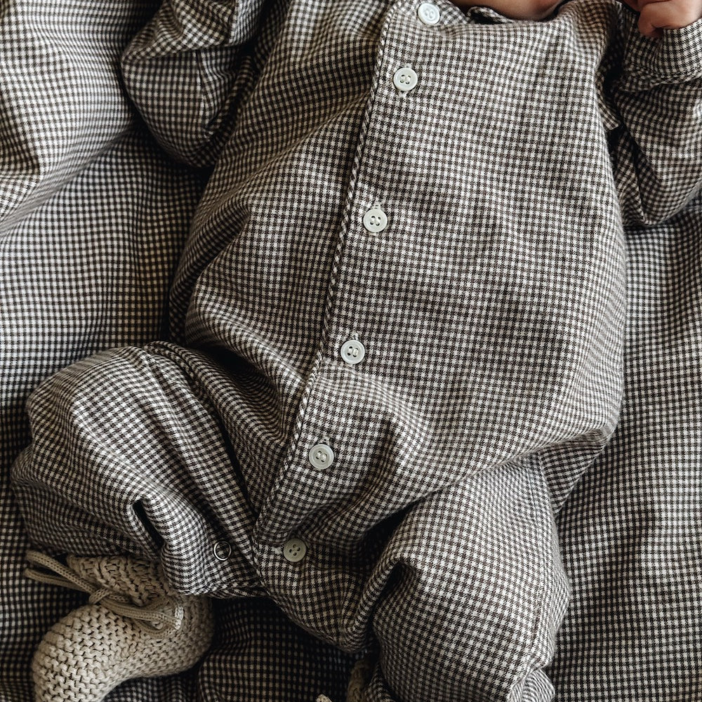 Classic PJ suit tiny check brown
