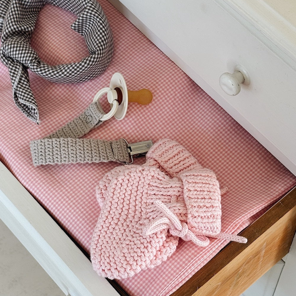 Classic baby bedding tiny check pink