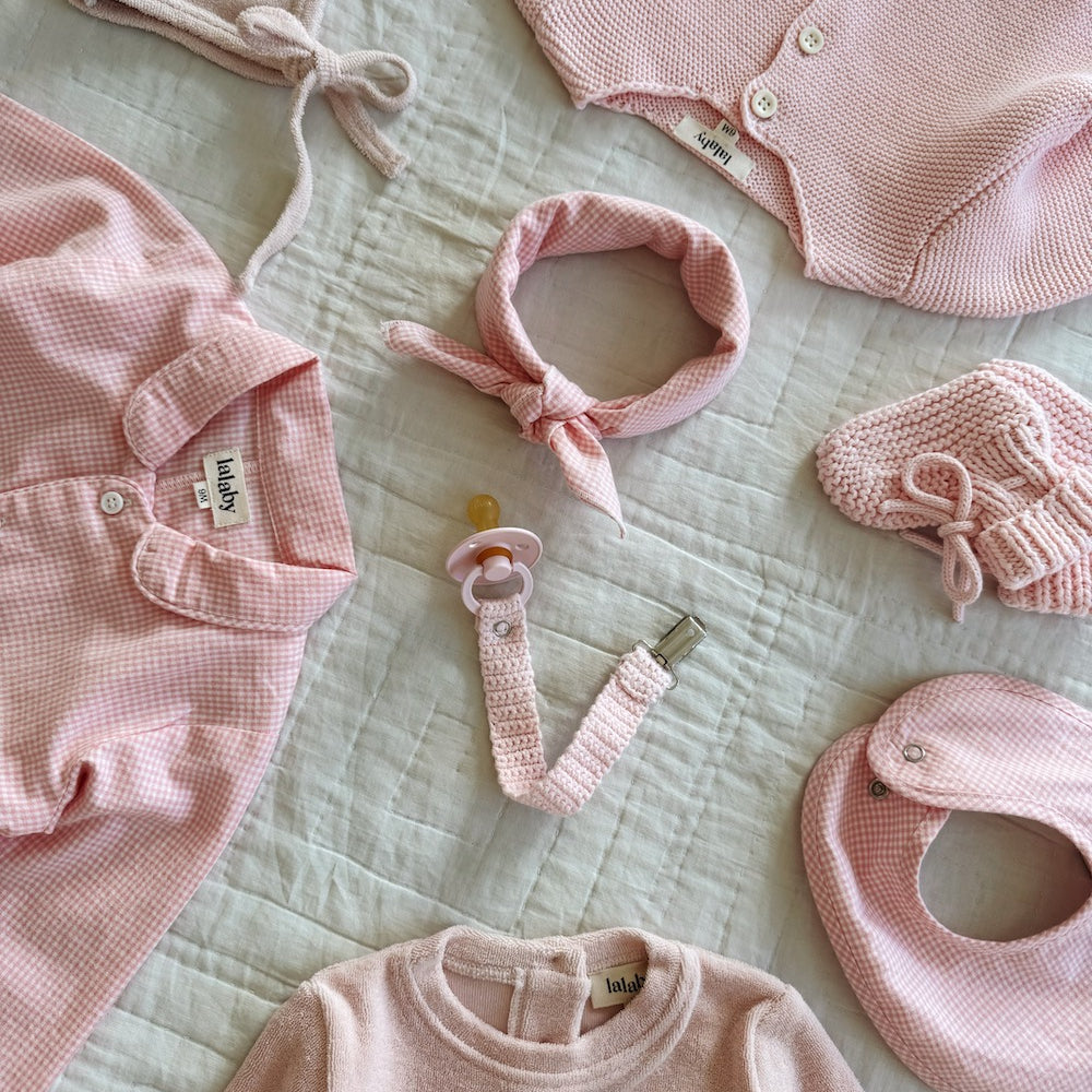 Eddie scarf tiny check pink