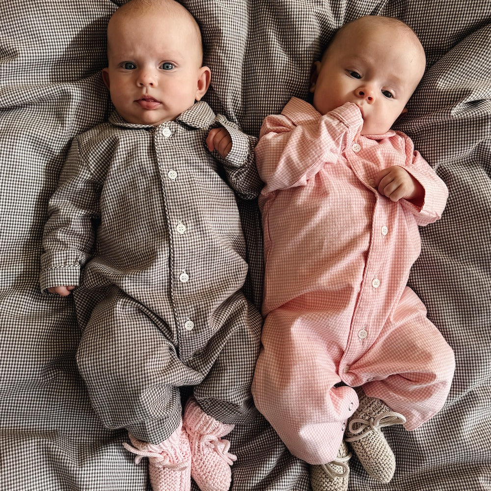 Classic PJ suit tiny check pink