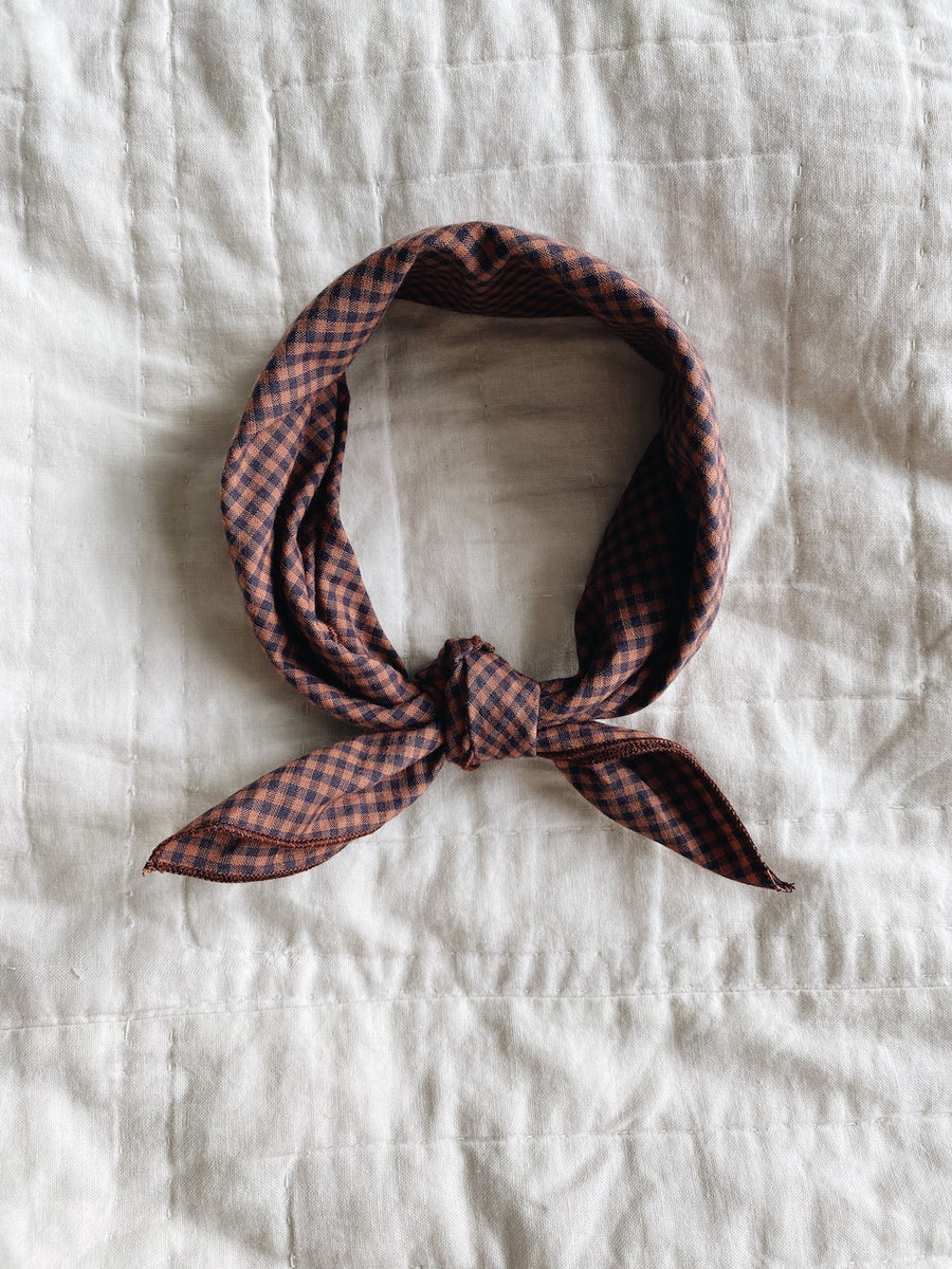 Eddie scarf indigo check