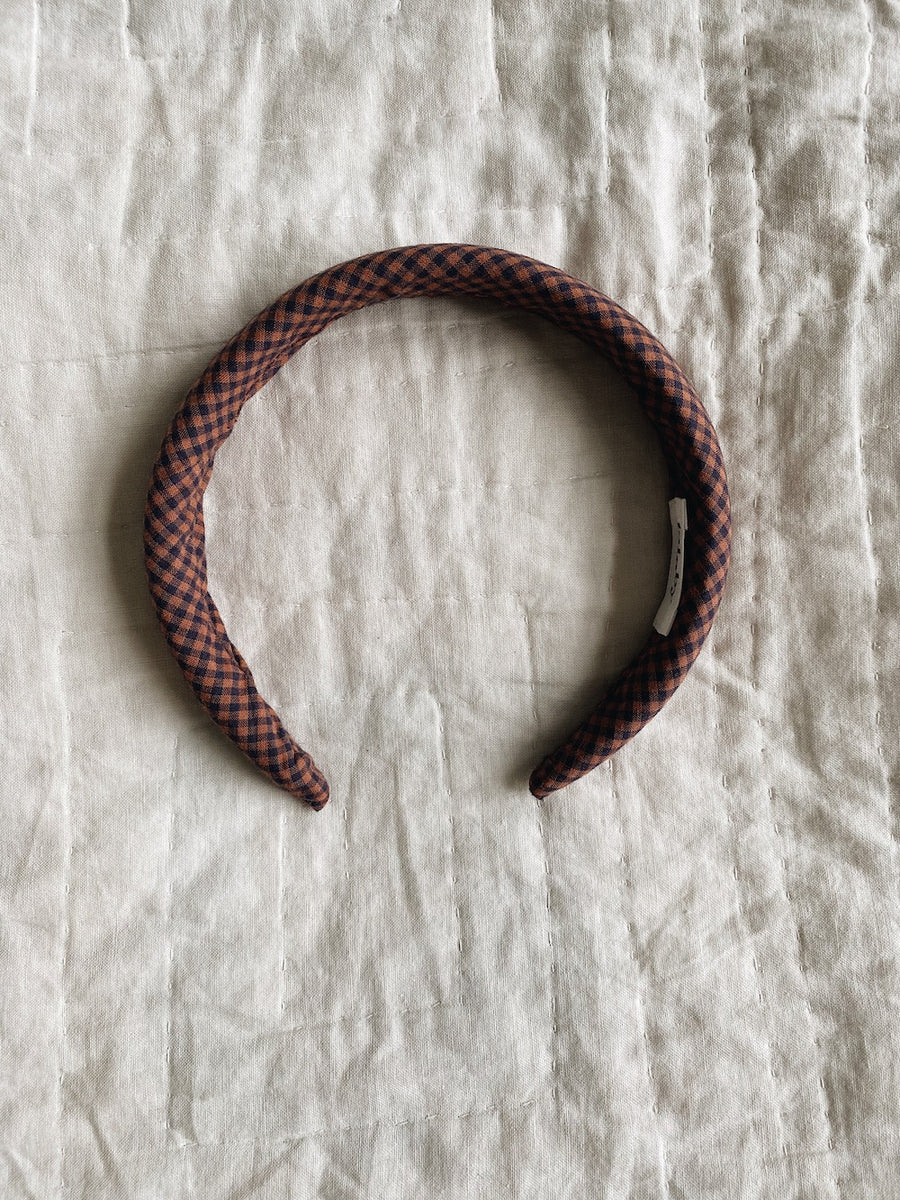 Headband indigo check