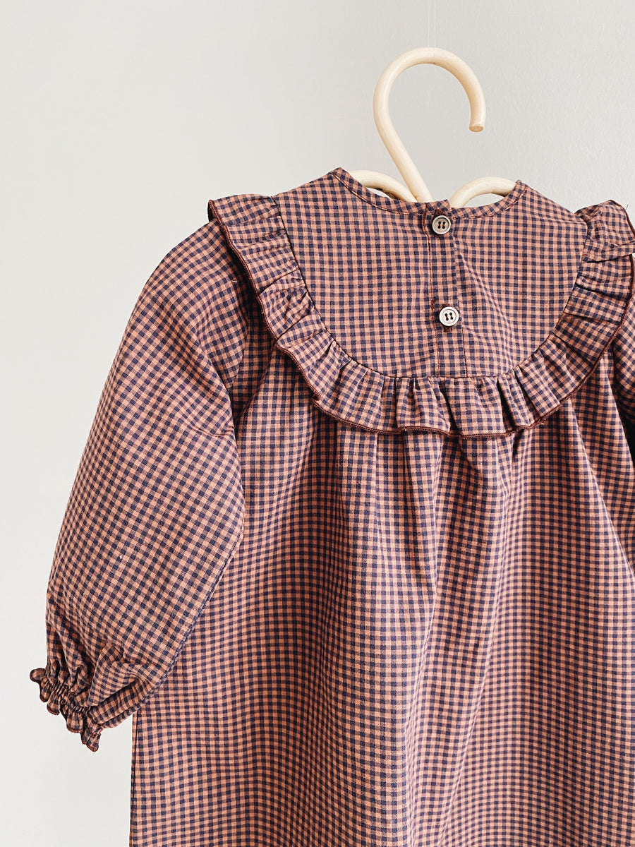 Noey dress indigo check kids