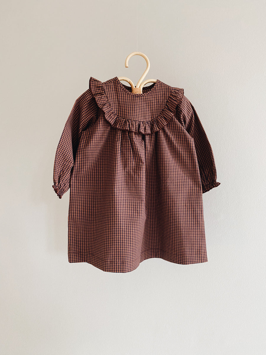 Noey dress indigo check kids