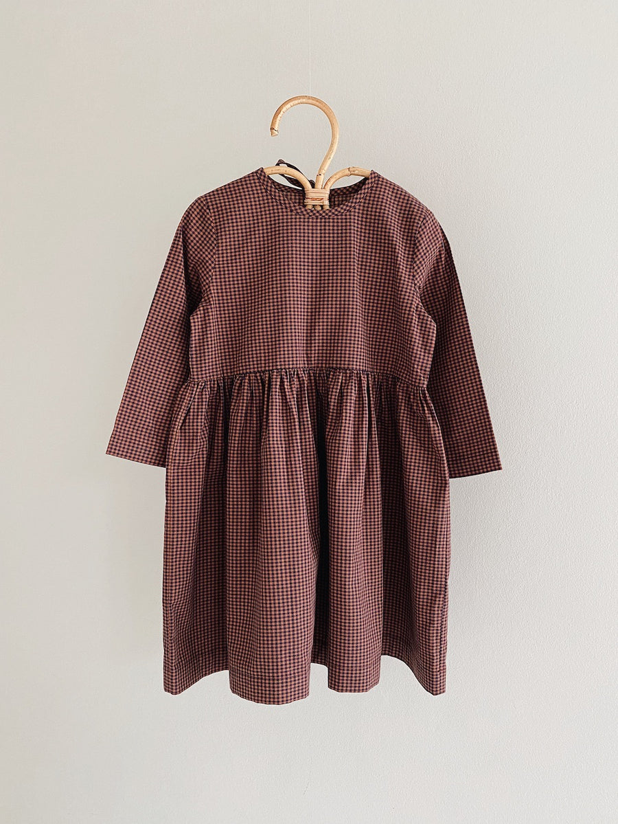 Paloma dress indigo check