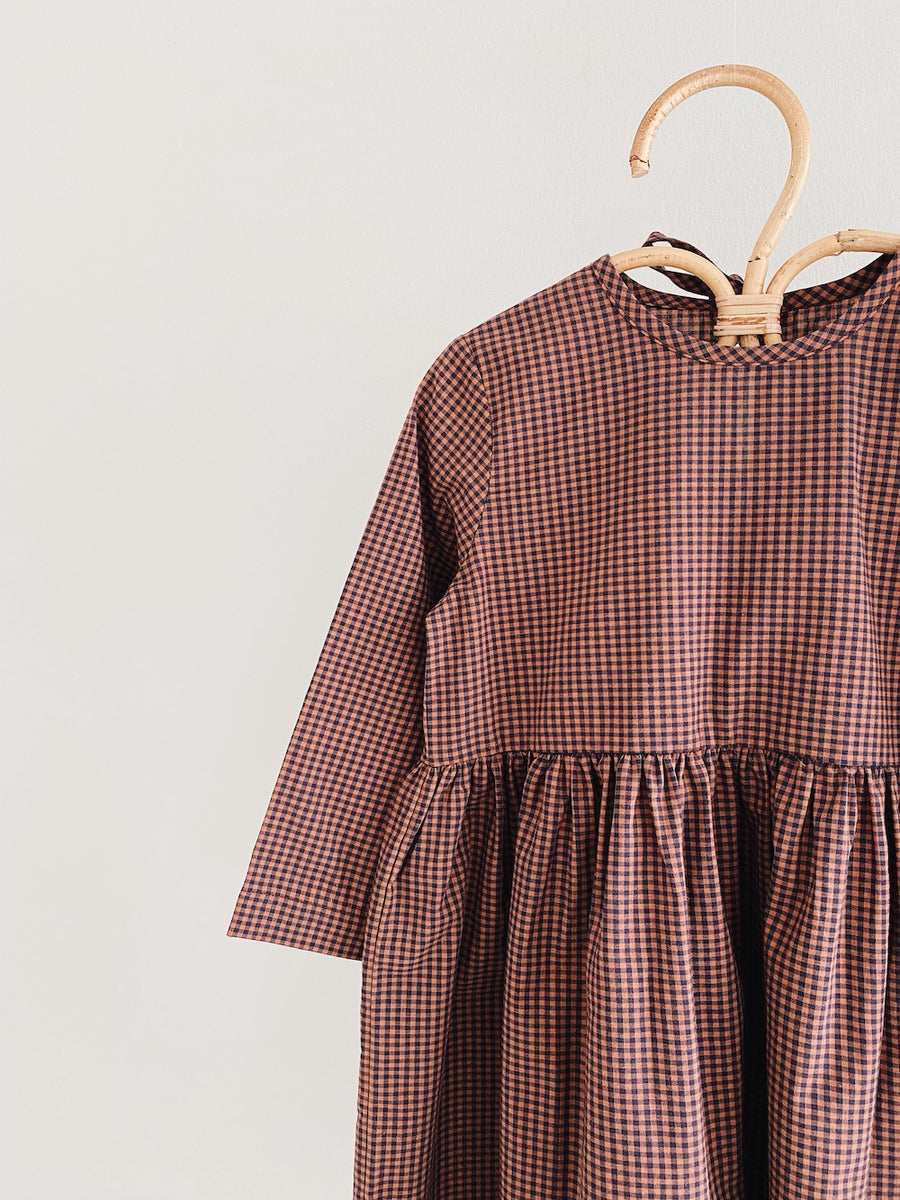 Paloma dress indigo check