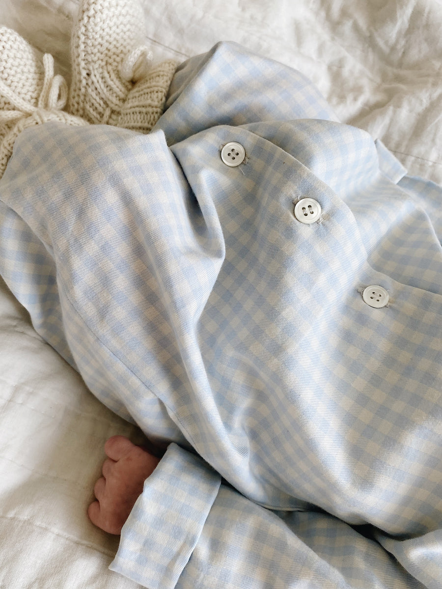 Classic PJ suit blue gingham - lalaby.com