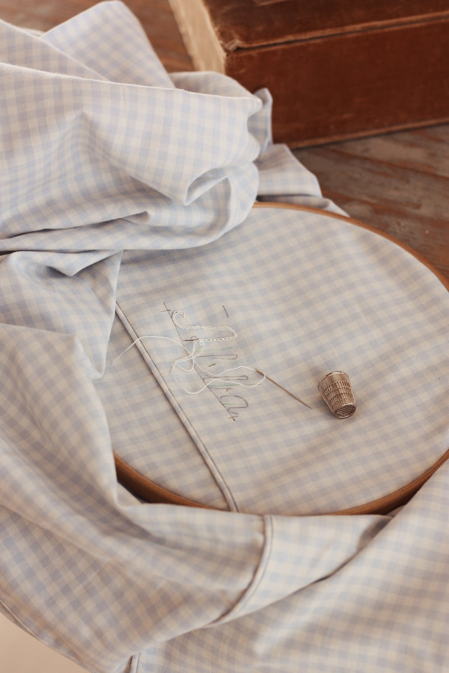 Classic junior bedding blue gingham - lalaby.com