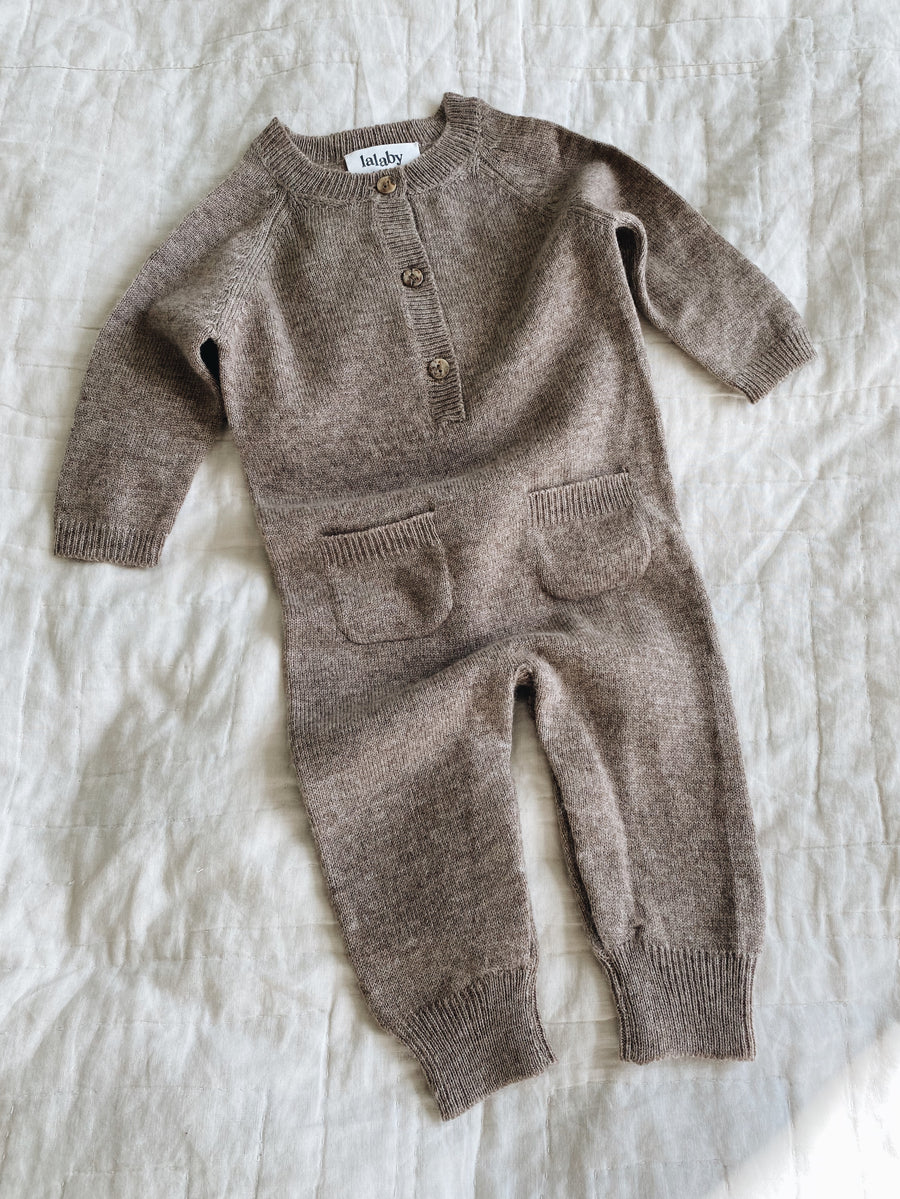 Juno cashmere jumpsuit toast - lalaby.com