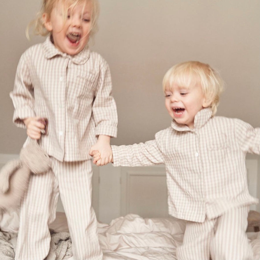 Classic pyjamas beige gingham - lalaby.com