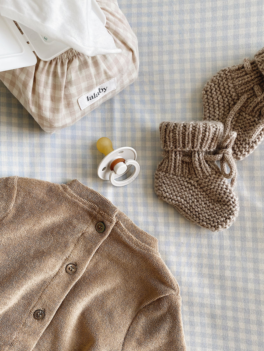 Vådservietter beige gingham