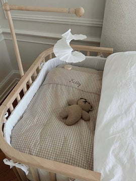 Classic baby bedding beige gingham