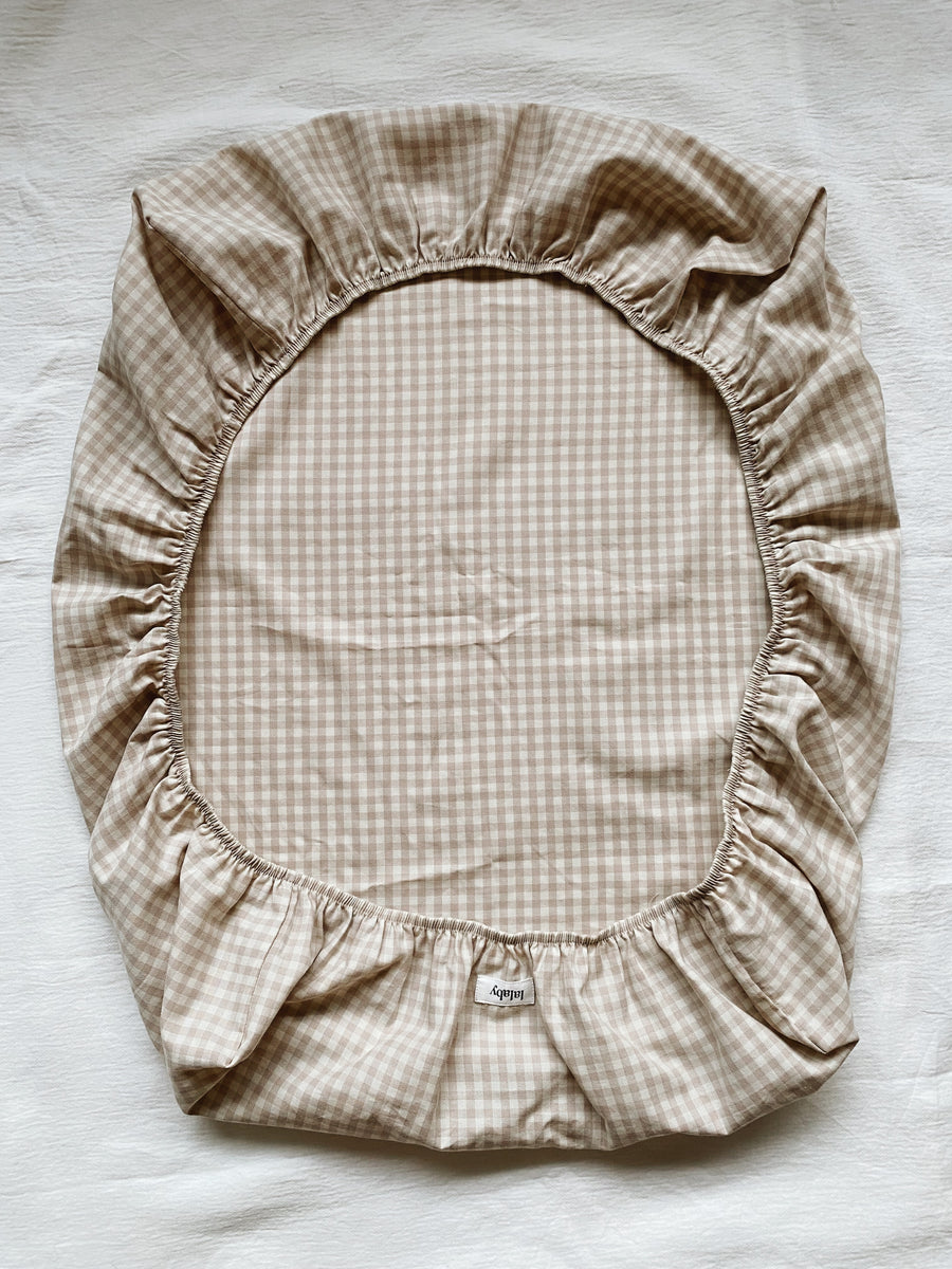 Pusleunderlag beige gingham