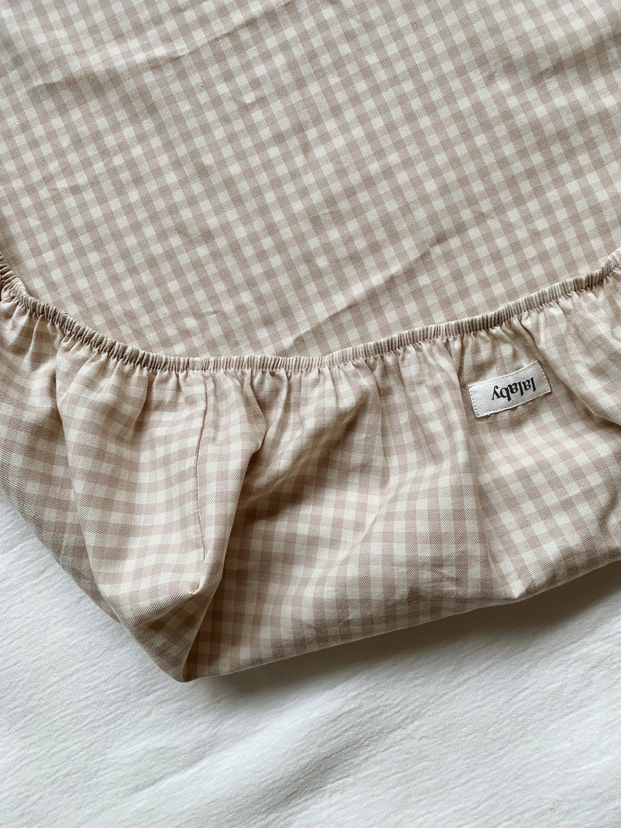 Pusleunderlag beige gingham