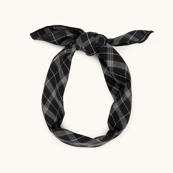 Eddie scarf blue check - lalaby.com