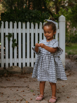 Viola dress elephant check