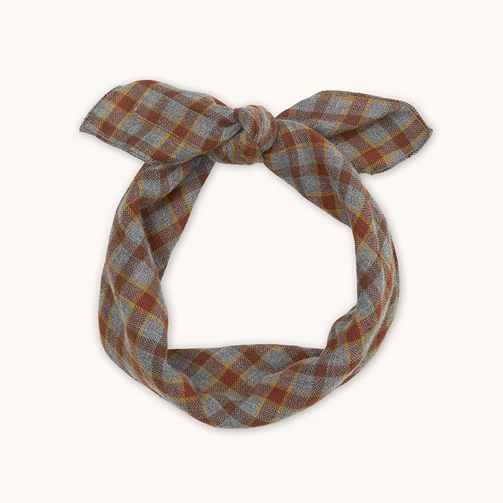 Eddie scarf grey check - lalaby.com