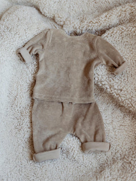 Terry baby set toffee