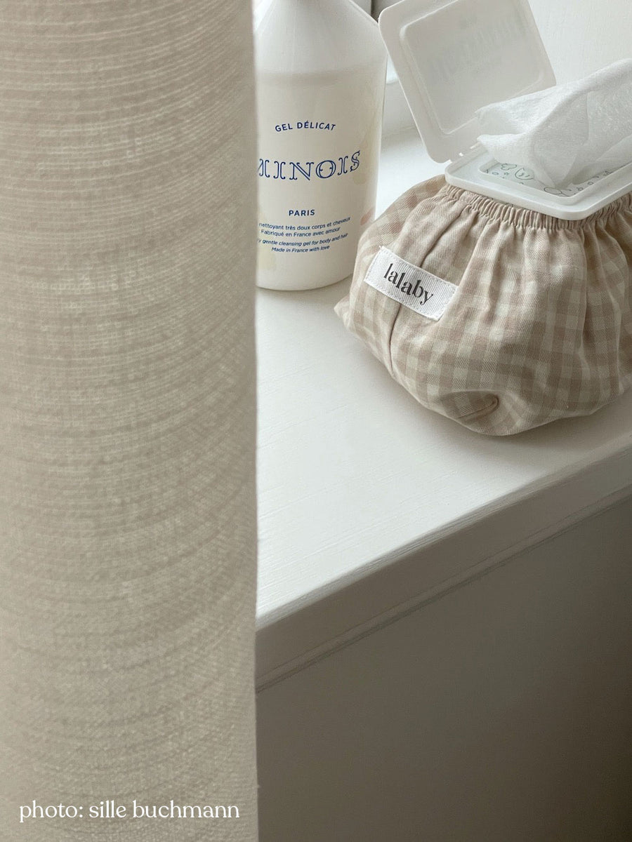 Vådservietter beige gingham