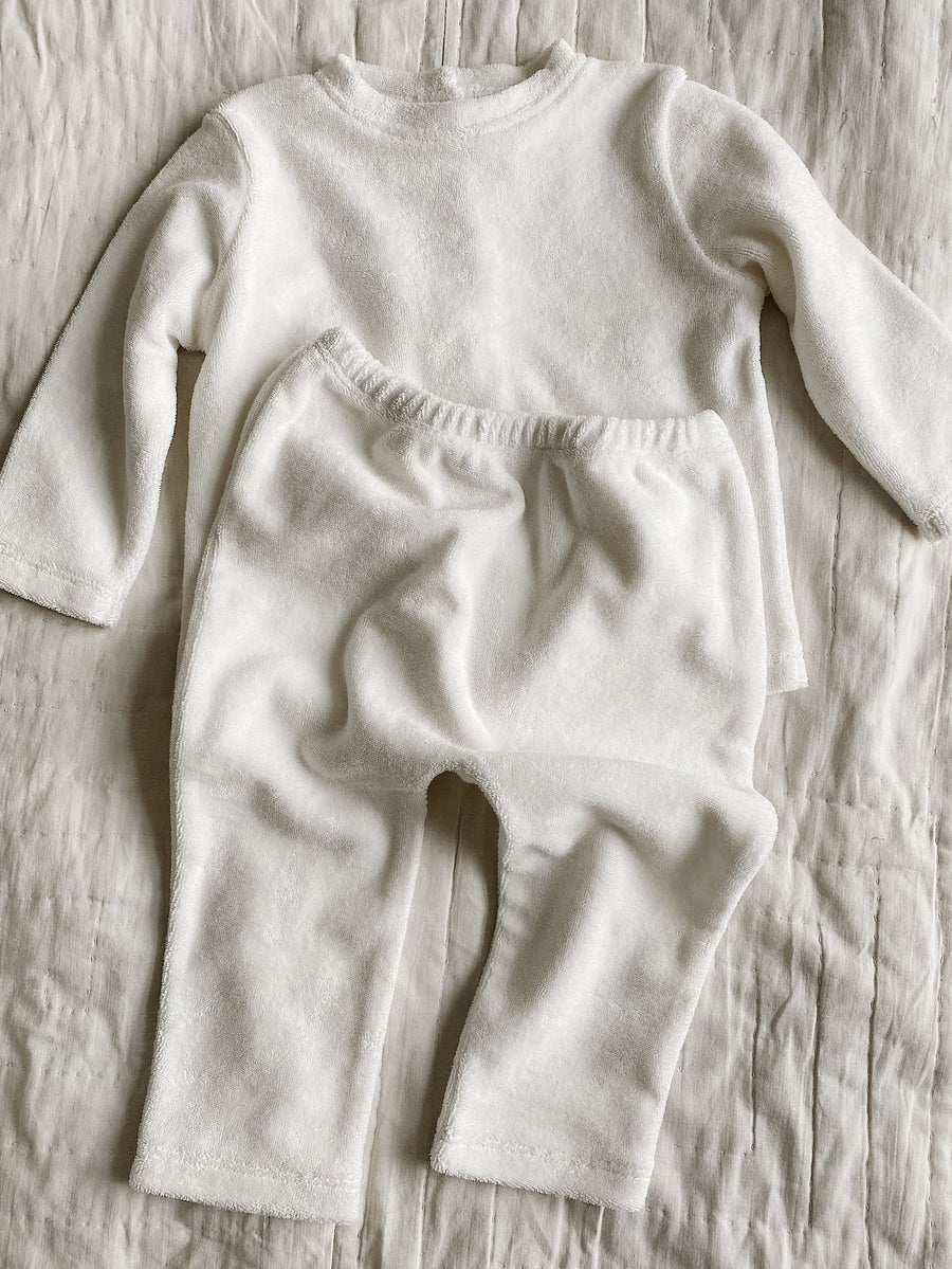 Frotté baby set naturual white
